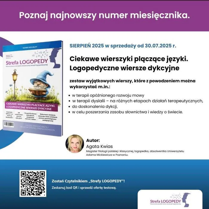 Zapowiedź wydawcy numeru 77 Strefy Logopedy autorstwa Agaty Kwias